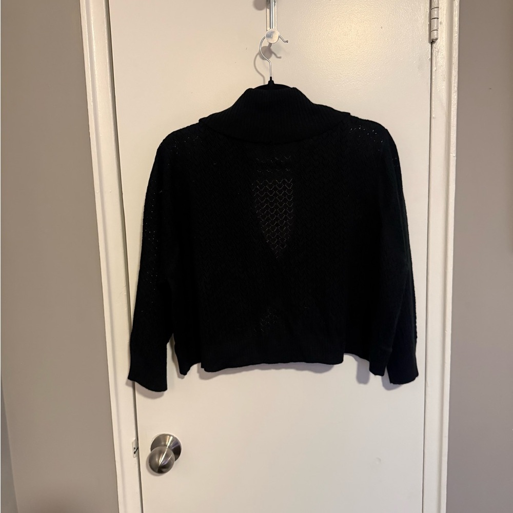 Fashion Bug Black Cropped Knit Shrug Bolero Cardigan Size 2X/3X - Picture 3 of 6